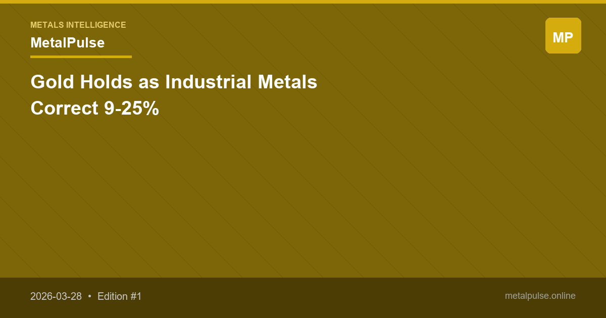 Gold Holds as Industrial Metals Correct 9-25%