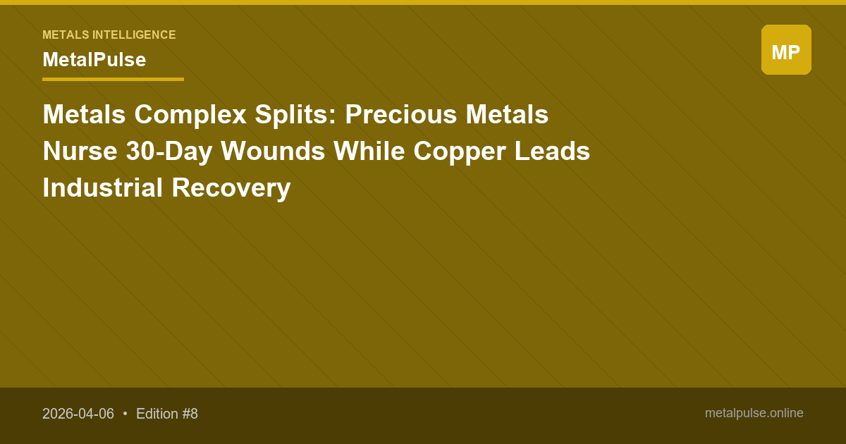 Metals Complex Splits: Precious Metals Nurse 30-Day Wounds While Copper Leads Industrial Recovery