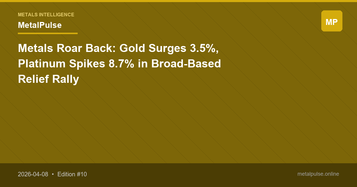 Metals Roar Back: Gold Surges 3.5%, Platinum Spikes 8.7% in Broad-Based Relief Rally