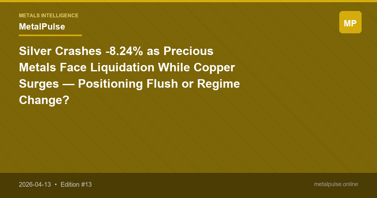 Silver Crashes -8.24% as Precious Metals Face Liquidation While Copper Surges — Positioning Flush or Regime Change?